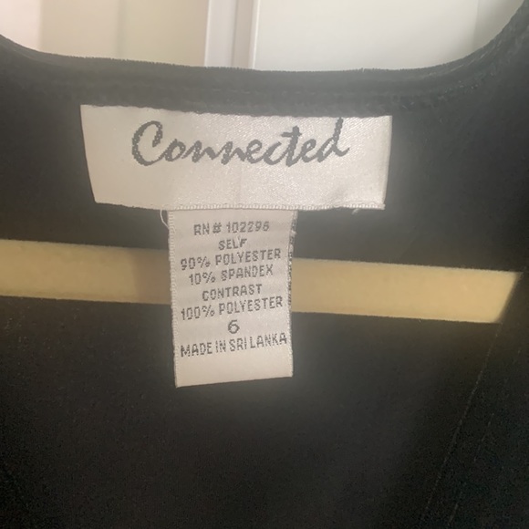 Fun black midi length dress velour with chiffon accent ruffles on slit & bottom - Picture 2 of 5